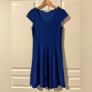 Cleo Petite Royal Blue Cap Sleeve Structured Dress, XS